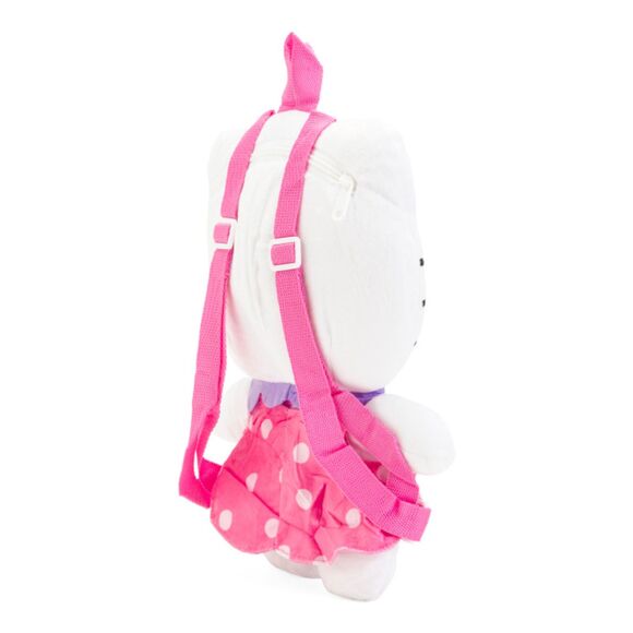 Hello Kitty 14" Polka Dot Figural Backpack Pink Skirt Licensed NWT - Picture 2 of 2